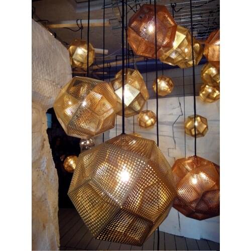 Modern Replica diamond stainless steel Web Etc Pendant Light polyhedron Shadow Living dining room bar hanging lighting