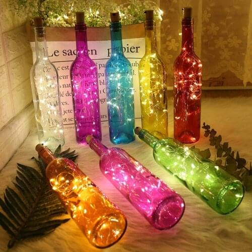 New Year 2020 1m 2m LED Wine Bottle Lights Copper Wire Fairy Mini String Lights Christmas Decorations for Home Kerst Natal Decor