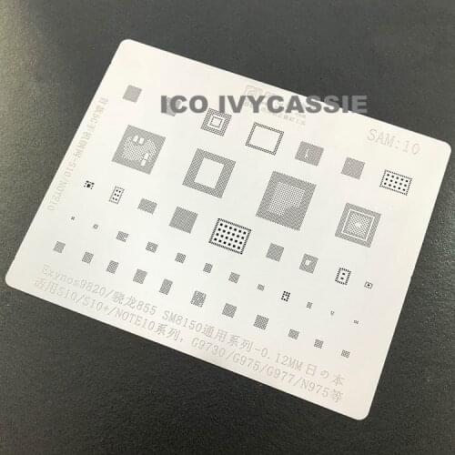 For Samsung S10/S10+/NOTE10/5G/G975/977/N975 BGA Stencil SMB8150 Exynos9820 CPU Reballing IC Tin Plant Net Solder Amaoe Template