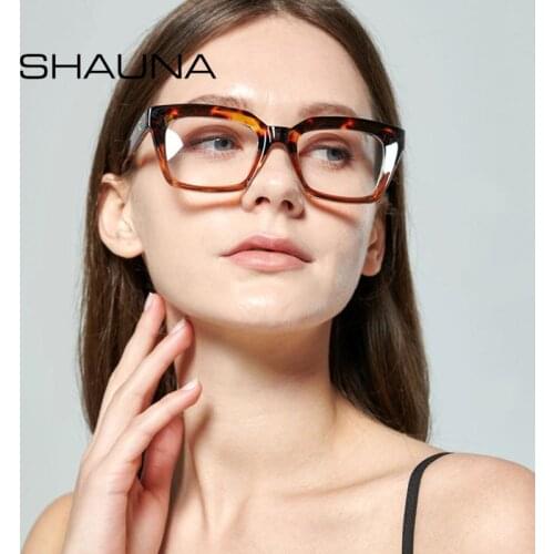 SHAUNA Retro Rivets Square Women Glasses Frames Fashion Optical Eyeglasses Frame