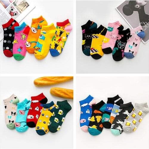 Womens socks spring 36-44 yards tide socks element color socks short tube boat socks fashion cotton socks sports men and women