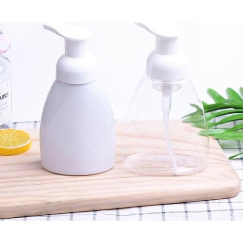 250ml Clear Foaming Liquid Soap Dispenser Shampoo Lotion Shower Gel Hand Sanitizer Whipped Mousse Points Pump Bottle