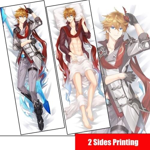 Anime Genshin Impact Tartaglia Cosplay Dakimakura Cover 2WAY Hugging Body Pillow Case Male Otaku Pillow Cushion Cover Xmas Gifts