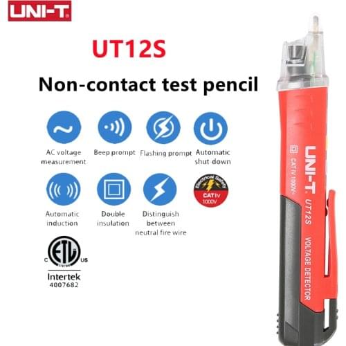 UNIT UT12S AC Voltage Detector Non Contact Voltage Pencil Stick 90V-1000V Socket Wall Electric Power Sensor Tester Pen LED