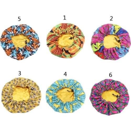 Kids African Print Satin Bonnet Night Sleep Turban Hat Beanie Chemo