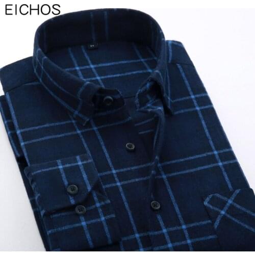 Мужские клечатые рубашки EICHOS China At AliExpress