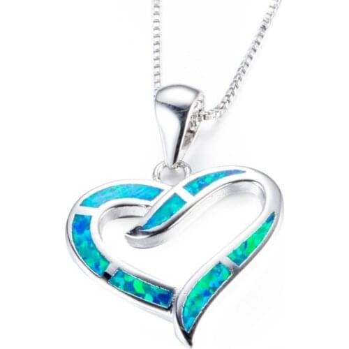 FDLK New Fashion Luxury Alloy Heart-shaped Opal Necklace Bridal Personality Charm Wedding Jewelry