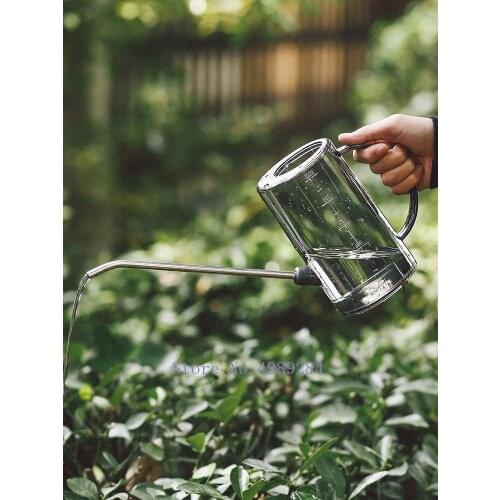 Creative Plastic Watering Can Transparent Stainless Steel Long Nozzle Home Outdoor Garden Water Flowers Fertilize Pastoral
