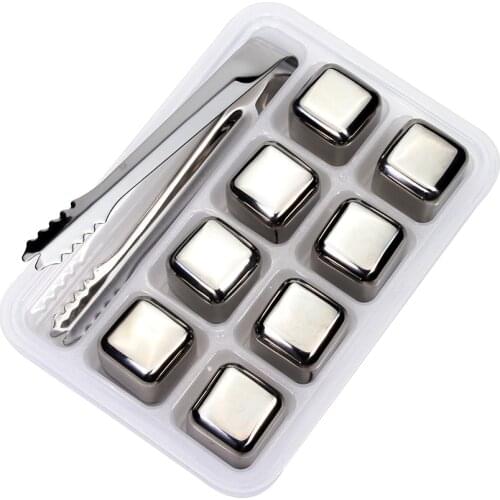SUS304 Stainless Steel Whiskey Ice Stones beer Wine Physical Cooling Ice Cube