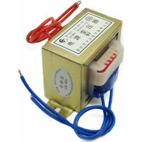 AC 9V 12V 15V 18V 24V Output Voltage 40W EI Copper Core Input 220V 50Hz~60Hz Single/Dual Voltage Copper EI66 Power Transformer