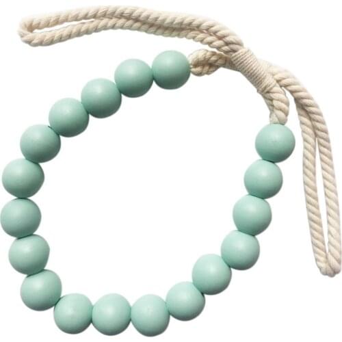 Fashion Curtain Bandage Wooden Beads Tieback Holdback Home Drape Decoration