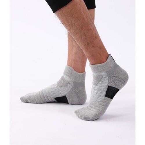 Mens Running Sports Breathable Socks Moisture Wicking Casual Thick Socks Wear-resistant White Cotton Summer Short Socks