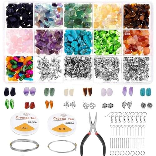 875Pcs Crystal Chip Beads and Jewelry Making Gemstones Kit for Jewelry Earring Necklace and Bracelets Making Supplies
