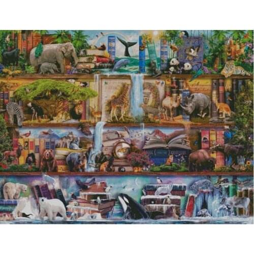 Big The Amazing Animal Kingdom Cross Stitch Kits Top Quality Embroidery Needlework 14CT Unprinted DIY Handmade Art Home Decor