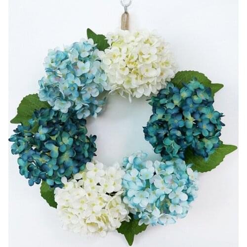 Outdoor Christmas Party Home Decor European-Style Hydrangea Artificial Wreath Colorful Flora Garlands decoracao de casa T357