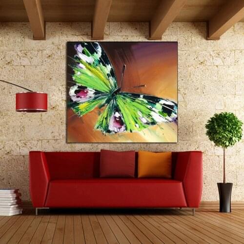 New modern home decor living room bedroom decor colorful butterfly wall Art Picture handpainted oil Painting on Canvas art Decor