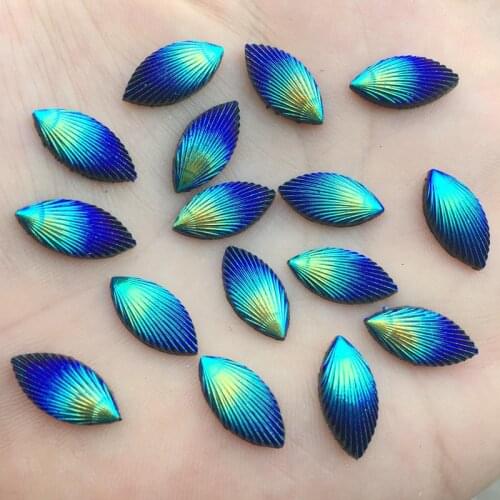 Wholesale 480pcs 7*15mm Shell Horse eye shape Rhinestone For clothing accessories /phone Flat back Party decoration -HA34*6