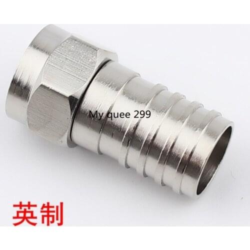 All copper 2 shielded cold pressure type F head cable TV/coaxial joint 75-5 single tube cold pressing British F head