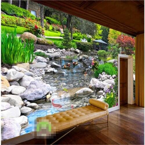 Custom Photo Wall Paper 3D Park Green Plant Creek Nature Landscape Wall Painting Living Room Bedroom Background Mural Wallpaper