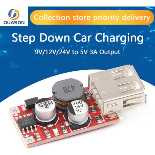 9V/12V/24V to 5V DC-DC Step Down Car Charging Car Charger 3A Output USB Module Diy Electronic Diy Kit Pcb Board
