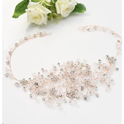 Bridal Wedding Hair Jewelry Headband Pearl Crystal Flower Rhinestone DIY Tiaras Crowns Hair Accessories Bridesmaid tocado novia