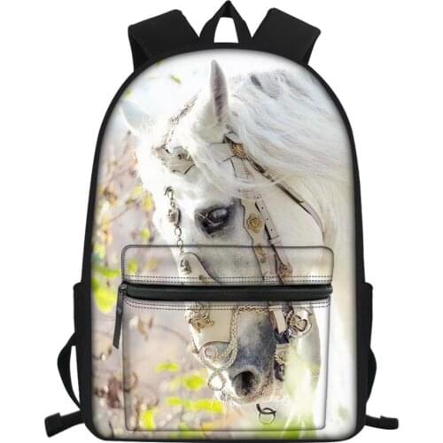 HaoYun Fashion Childrens Little Canvas Backpack Flower Horse Prints Pattern Students School Book Bag Kids Travel Backpacks