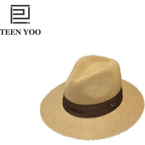 2019 Mens Formal Summer Hat Woman Classic Fashion Retro British Vintage Solid Hat Panama Straw Beach Holiday Sunshade