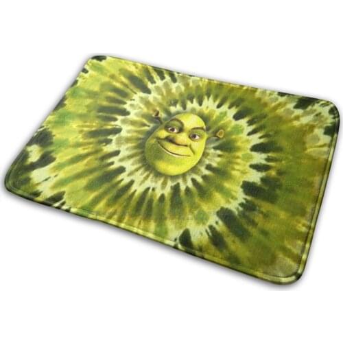 Shrek Tie Dye Mat Rug Carpet Anti-Slip Bedroom Entrance Door Mat Shrek Tie Dye Shrek Meme Shrek Movie Ogre Tiedye Shreck Green