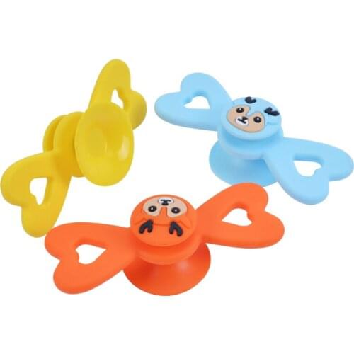Silicone Fidget Toys BPA Free Spin Teether for Kids Stress Relief Calmness Toy Food Grade Silicone