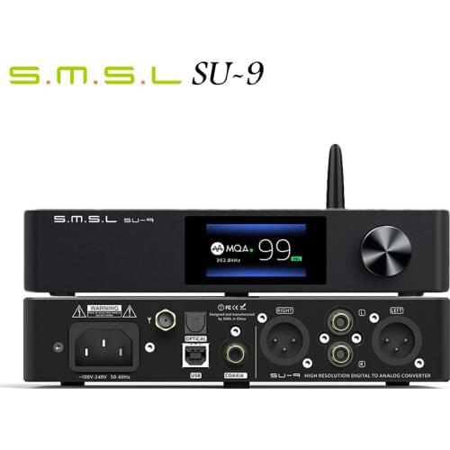 S.M.S.L SU-9 MQA Full Decoder ES9038PRO DAC XMOS DSD512 PCM768kHz/32Bit Bluetooth 5.0 UAT APTX-HD USB Balanced Decoder