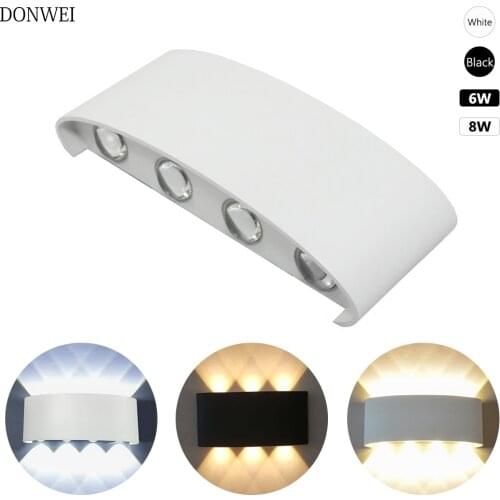 Modern 6W 8W LED Wall Light Waterproof Outdoor Garden Porch Wall Lamps for bedroom/corridor/living room Aluminum Wall Light
