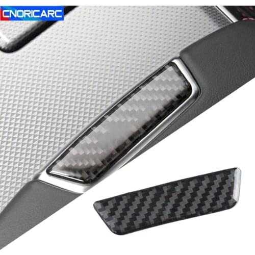 Car Styling Carbon Fiber Center Control Armrest Box Button Cover Trim For Audi A6 C8 2019-2020 Auto Interior Accessories