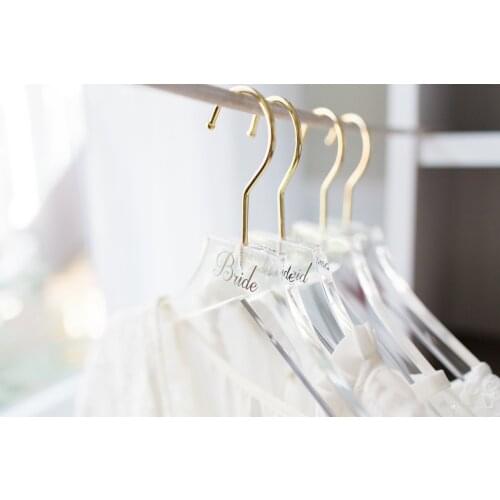 Wedding Hanger Clear Acrylic Personalized for Bride Bridesmaids Bridal Hangers for Wedding Dress Gold Hanger Modern Clear Mrs Ha