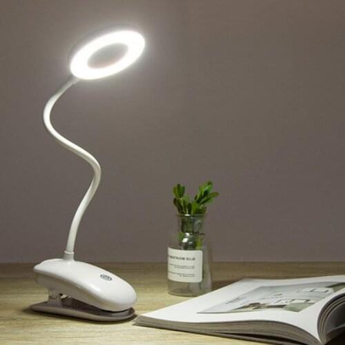 Clip Book Light Rechargeable LED Eye Reading Ring Table Lamp Bedroom Learning Light Students Touch Lamp Night Light