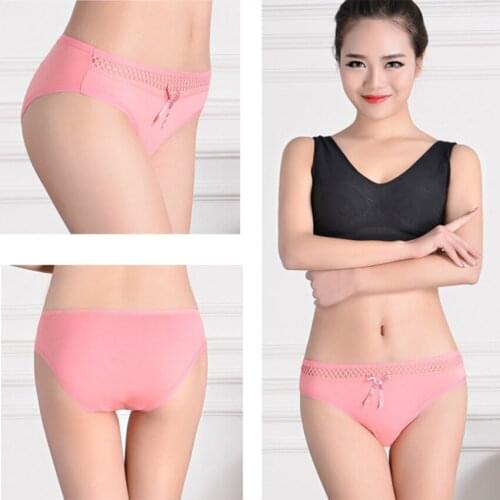 Briefs with Bow 12pcs/lot Underwear Panties Lingerie Woman Briefs Sexy Cotton Low Waist Seamless Knickers Underpants for Party