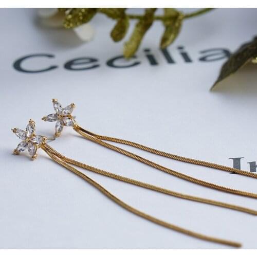 Dangle earrings zircon earrings in S925 needles for women girls luxury drop earrings for daily for party wedding jewelry