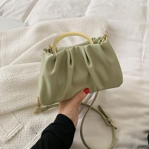 Chain bag woman bag 2021 new simple handbag fold bag fashion PU texture shoulder messenger bag purses handbags Casual bag Bolsa