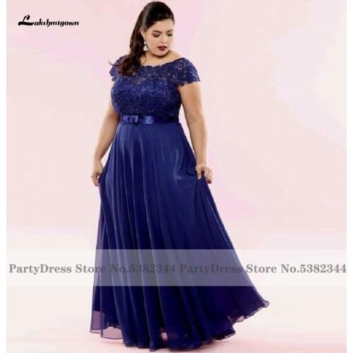 Plus Size Long Dress Evening Party Gowns Lace Beaded Royal Blue Mother of The Bride Dresses 2020 Madre Della Sposa Abiti
