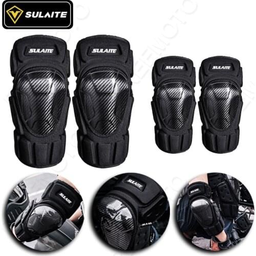 SULAITE Motocross Knee Pad Carbon Fiber Motorcycle Racing Adjustable Breathable Warm Knee Protection Protective Guard Gear