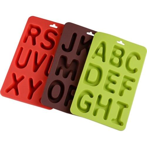 1pc Cake Mould English Letters Baking Mold for Mousse Jelly Chocolate Ice Cube Tray Cake Decorating Tools (Random Color)