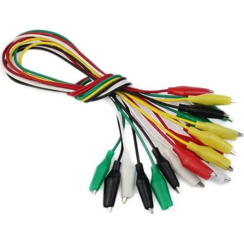 10pcs 50cm Alligator Clips Doubl e-ended Clips Crocodile Cable Alligator Jumper Wire Test Leads Alligator Clips