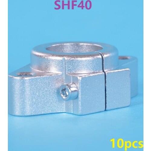 10pcs/lot SHF40 aluminum linear bearing shaft support for 40mm rod rail shaft support diy XYZ table CNC router parts