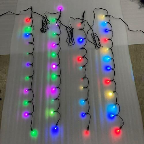 120 pixel regulated stake nodes (Peace family),DC12V 12mm WS2811,12 pixel node/cluster,10 clusters,6 foot spacing,all black wire