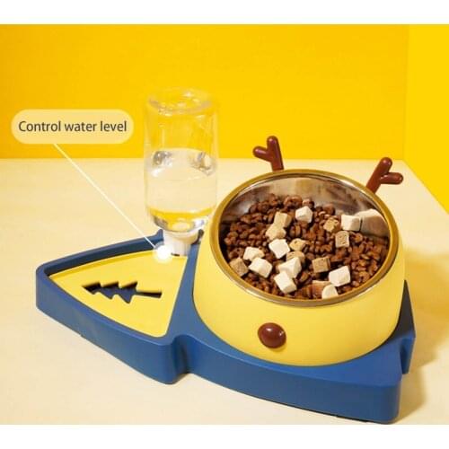 2 in 1 Pet Water Feeder Bowls Set Christmas Tree Shape Detachable Automatic Water Dispenser Food Bowls for Cats and Dogs