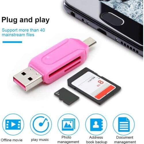2 In 1 Card Reader USB Type C To TF Card Reader OTG Adapter Smart Memory Microsd Cardreader External Memory OTG Adapter For IPad