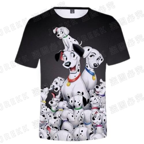 2021 Summer Disney Anime 101 Dalmatians 3D Print T Shirt Men Women Children Cool Casual Streetwear Boy Girl Kids Tops Dog Tee