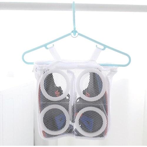 3D Storage Organizer Bag Mesh Laundry Shoes Bags Dry Shoe Organizer Portable Washing bags home slippers 28 x 26 x 8 cm