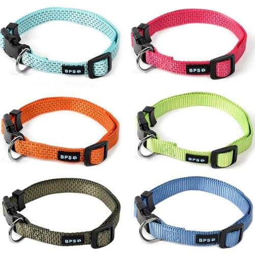 8 Colors Reflective Nylon Pet Dog Collar For Small Dogs Puppy Adjustable Easy-Wear Buckle Dogs Pets Collars Pets Accessories