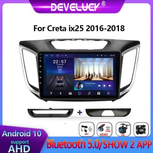 10" Android 10.0 Car Radio For Hyundai Creta ix25 2016-2018 2 din GPS navigation Multimedia Video Player RDS 4G+Wifi With frame