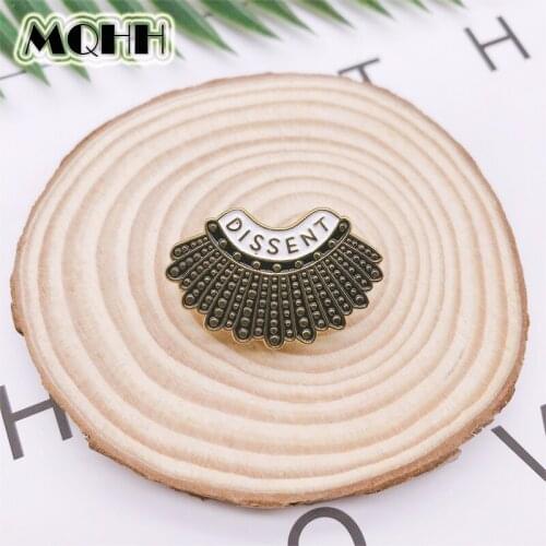 Cartoon Gold Fan Shaped Dissent Letters Enamel Brooch Alloy Badge Cowboy Clothes Bag Pin Woman Jewelry Gift For Friends